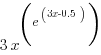 3x^(e^(3x-0.5))